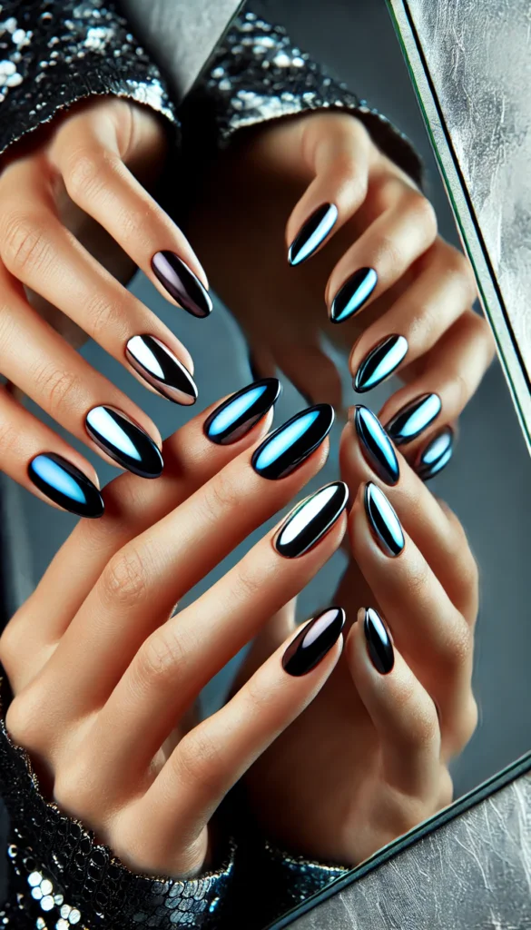10. Chrome Dark Blue Nails 10. Chrome Dark Blue Nails