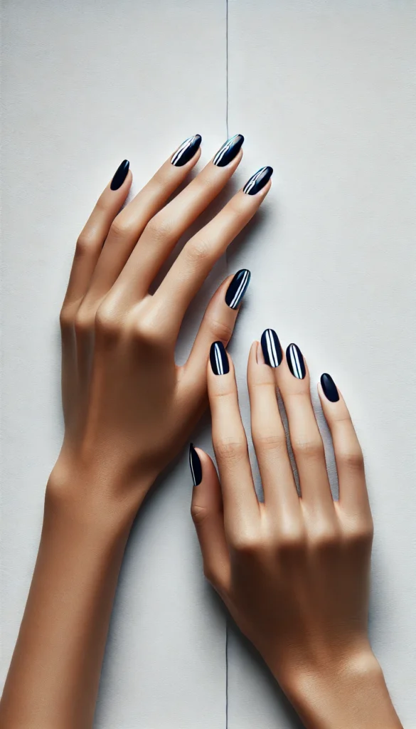 13. Minimalist Dark Blue Nails 13. Minimalist Dark Blue Nails