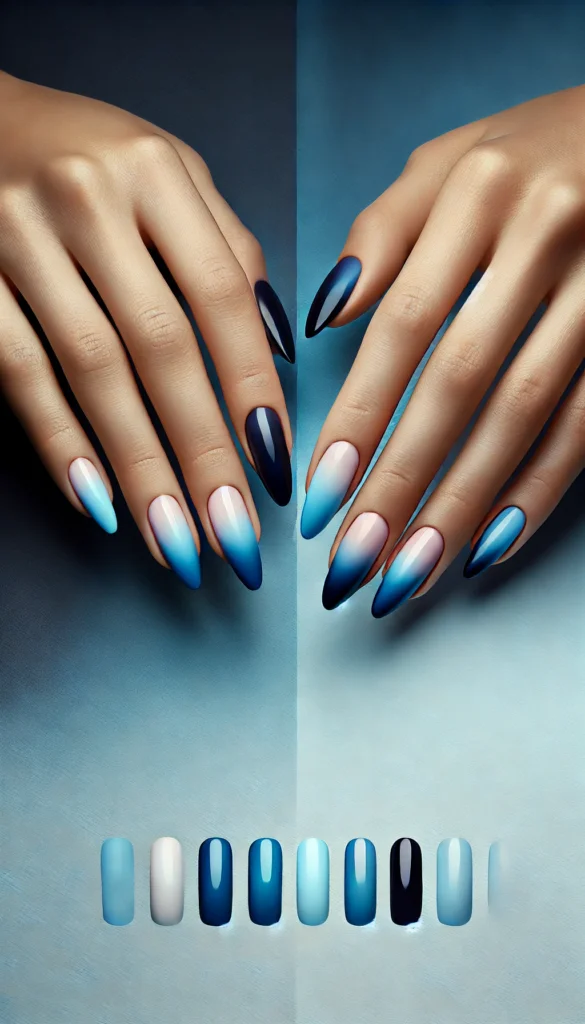 5. Dark Blue Ombre Nails 5. Dark Blue Ombre Nails