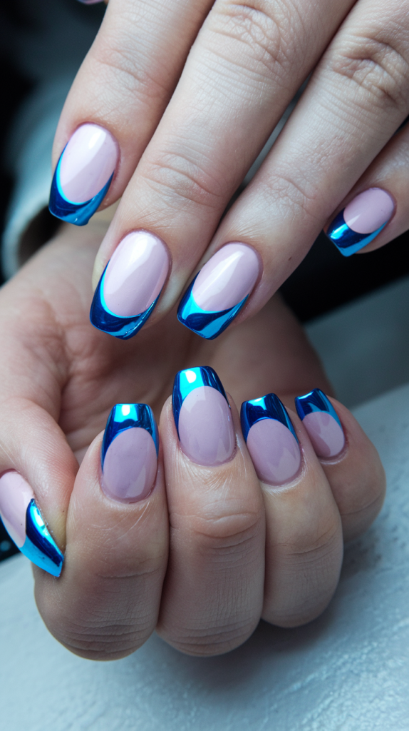 Blue Chrome Nails for a Sleek Look Try These Trendy Styles 10 image 10