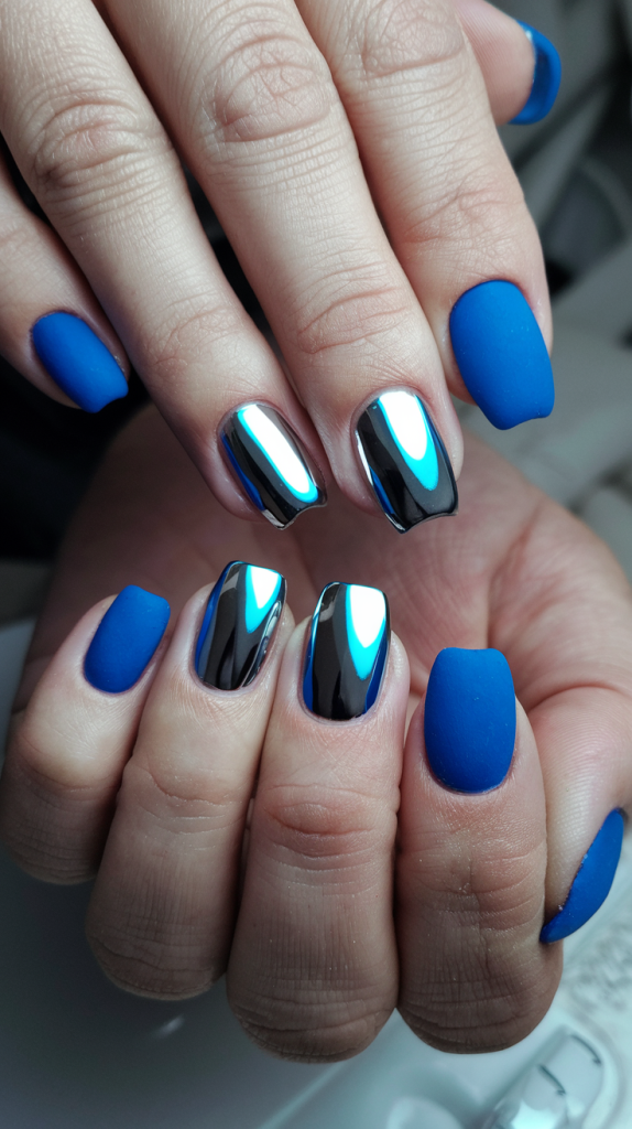 Blue Chrome Nails for a Sleek Look Try These Trendy Styles 5 image 5