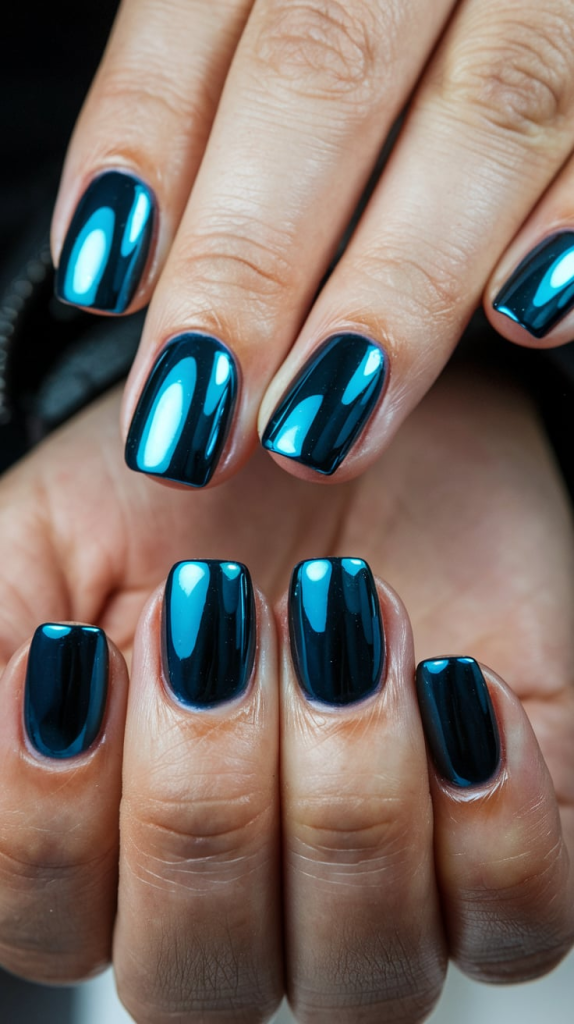 Blue Chrome Nails for a Sleek Look Try These Trendy Styles 1 image