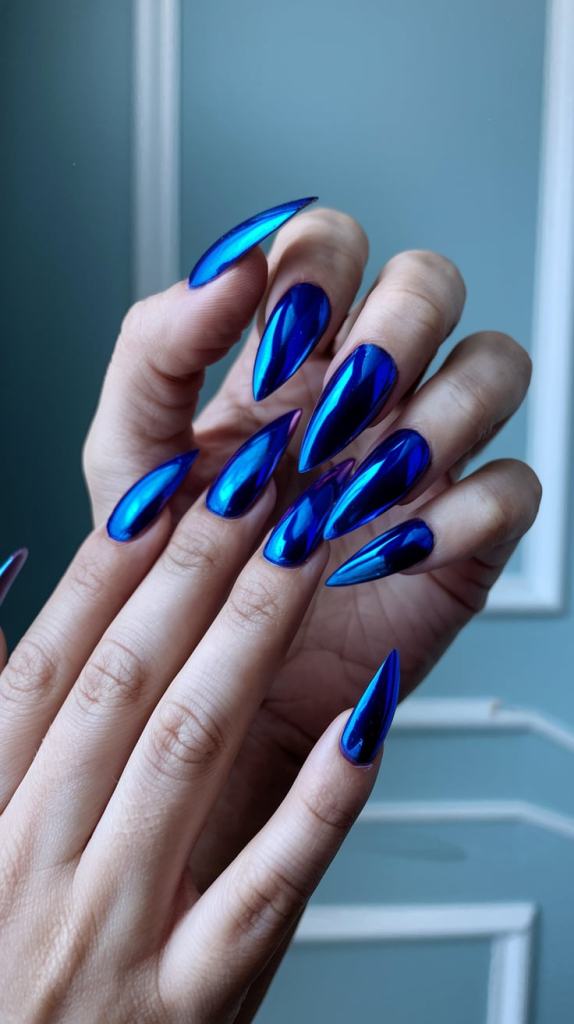 Blue Chrome Nails for a Sleek Look Try These Trendy Styles 7 image 7
