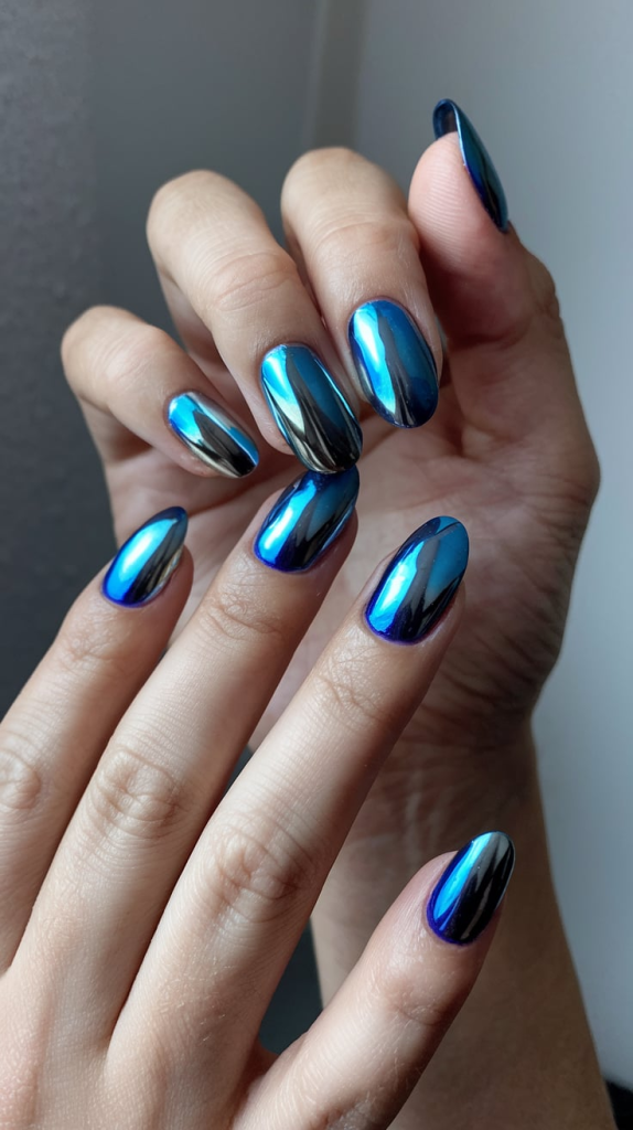 Blue Chrome Nails for a Sleek Look Try These Trendy Styles 8 image 8