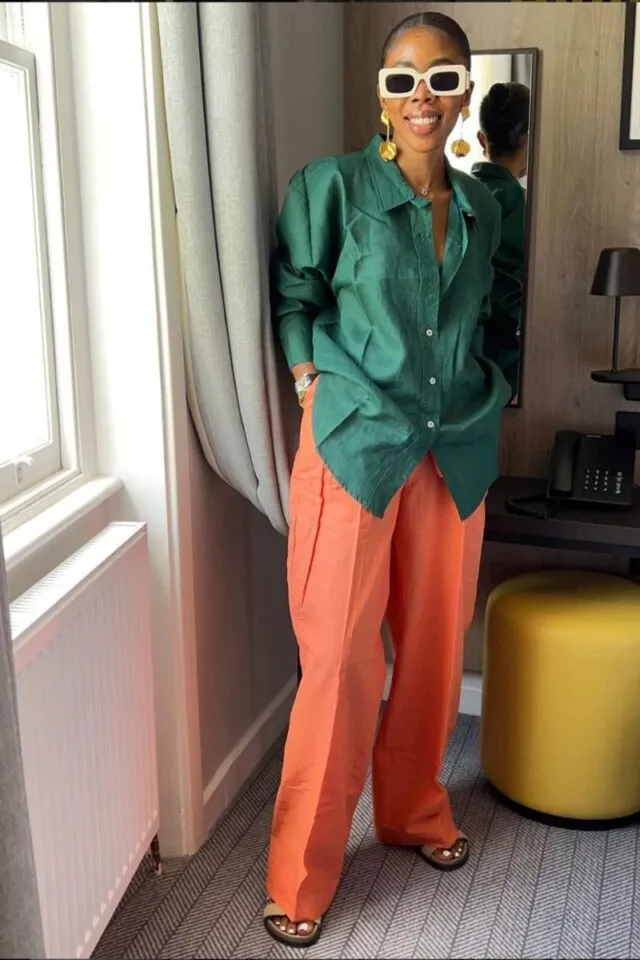 Linen Pants Outfit Ideas for Stylish and Effortless Looks 3 Bold and Bright for a Day Out