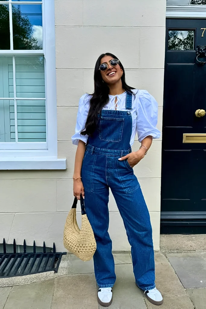 London Outfit Ideas for Effortless Chic Style 3 Dungarees Blouse Spring Outfit