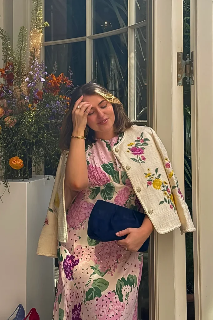 London Outfit Ideas for Effortless Chic Style 4 Floral Dress Jacket Spring Outfit