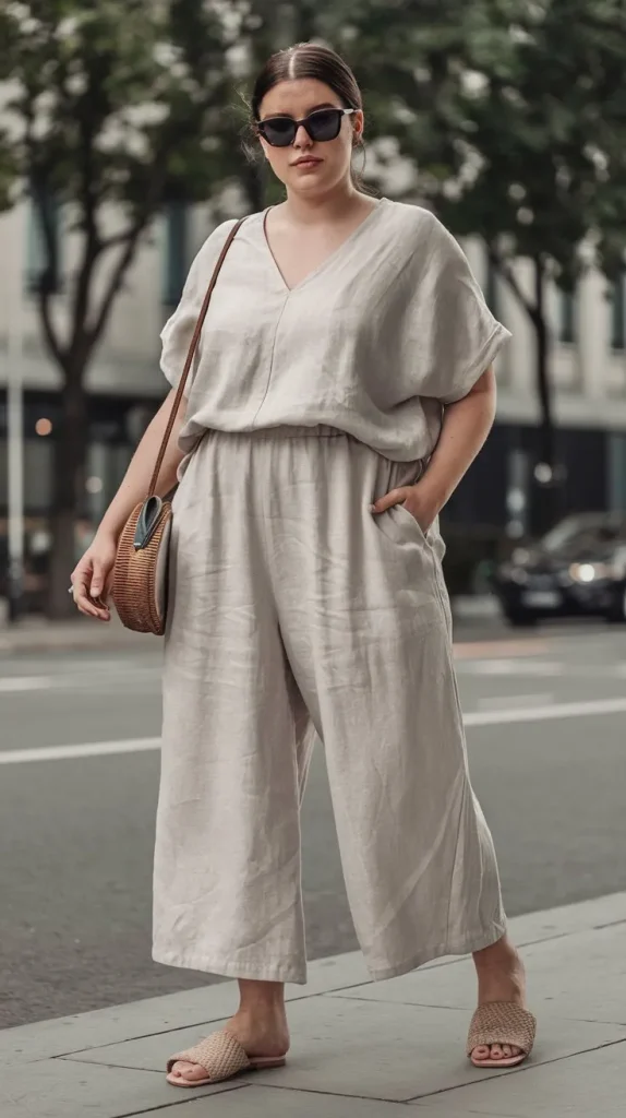 Plus Size Summer Outfits for Women to Slay in the Sunshine 3 Linen Jumpsuit