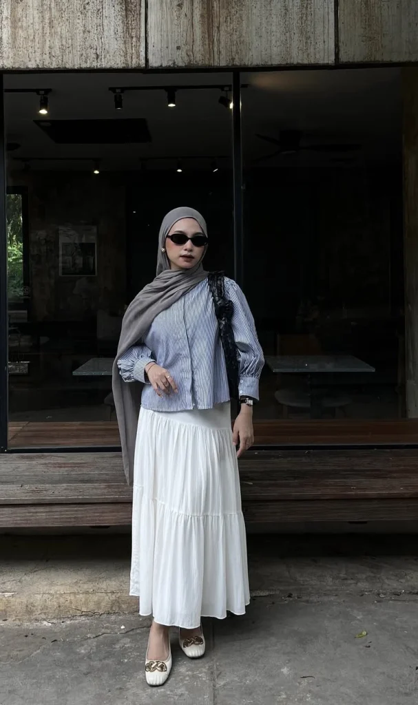 White Maxi Skirt Outfit Ideas for a Chic Look 14 Modest Layered Elegance