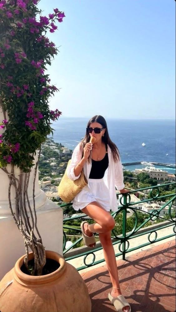 Stunning Cancun Mexico Outfits for a Stylish Vacation 4 White Button Down Shirt and White Linen Shorts