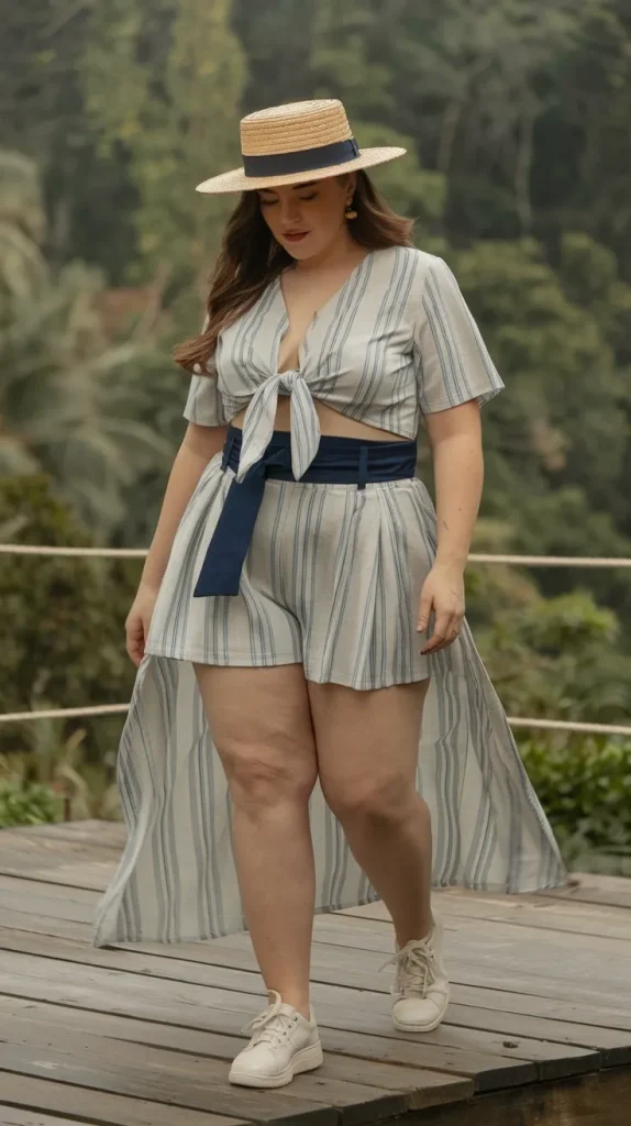 Plus Size Summer Outfits for Women to Slay in the Sunshine 6 Tie-Front Top