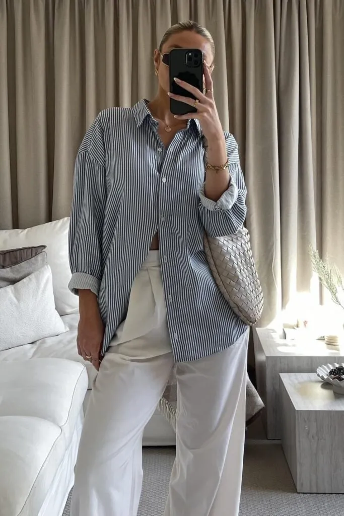 Chic Oversized Shirt Outfit Ideas for Effortless Style 1 how to style oversized shirt 1 683x1024 1
