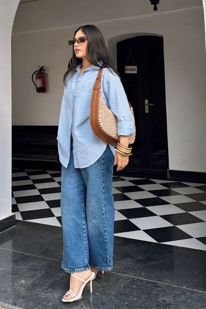 Chic Oversized Shirt Outfit Ideas for Effortless Style 11 how to style oversized shirt 11 683x1024 1