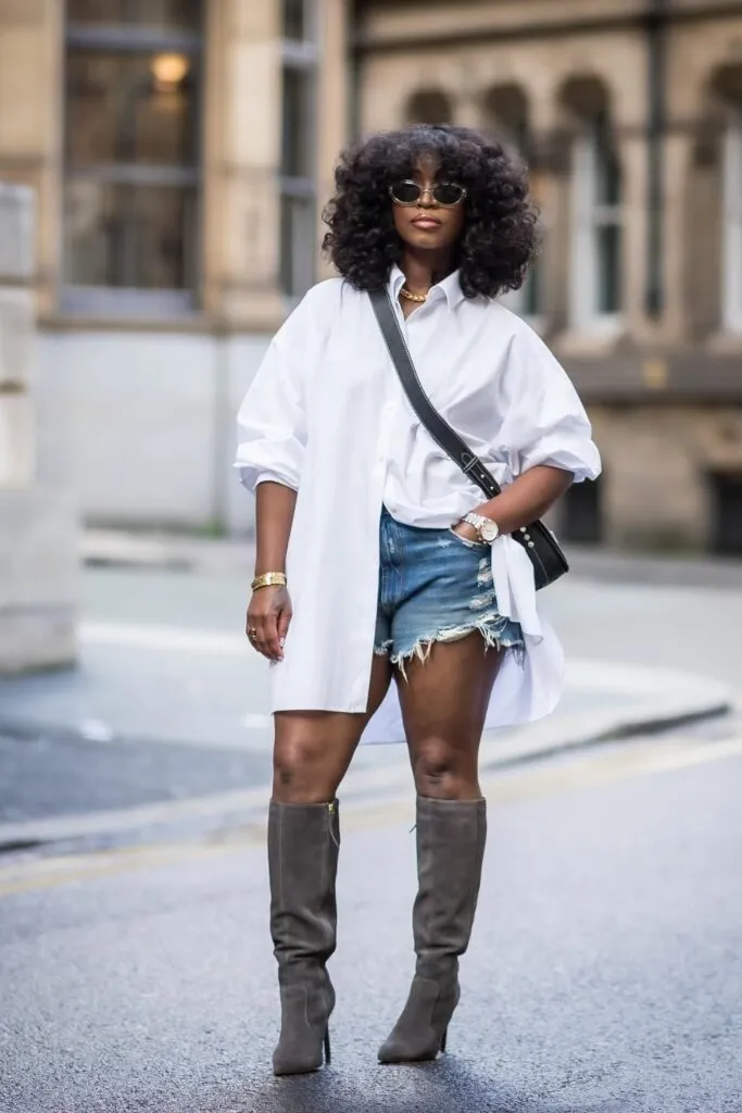 Chic Oversized Shirt Outfit Ideas for Effortless Style 2 how to style oversized shirt 2 683x1024 1