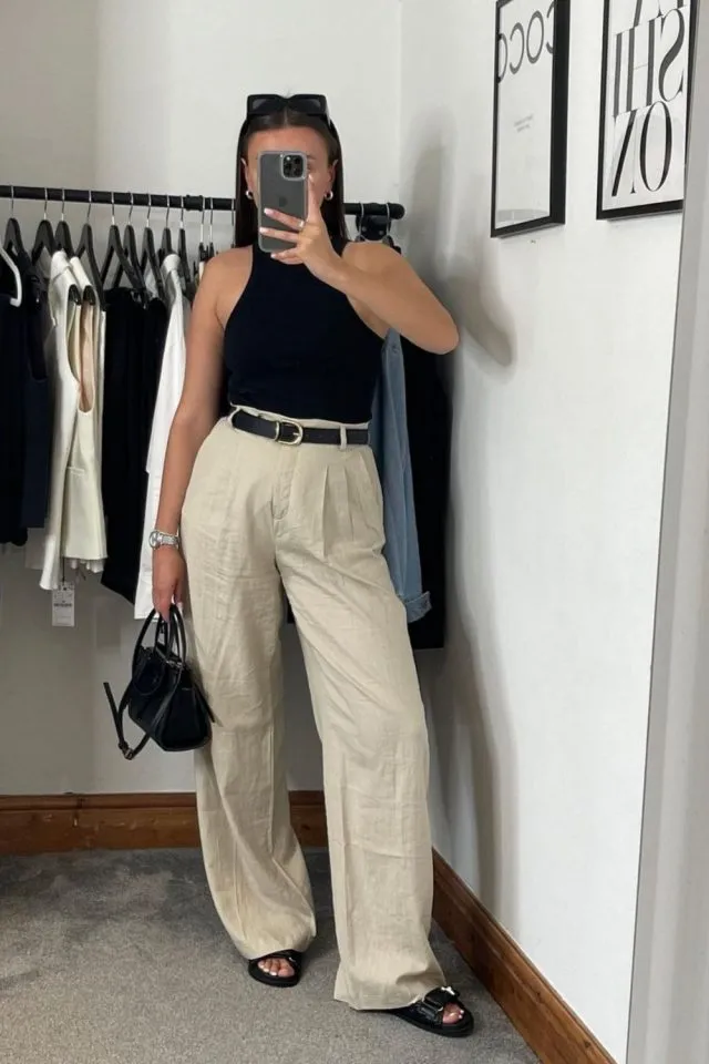 Stylish Linen Trousers Outfit Ideas for Effortless Looks 14 linen trousers outfit pants 27 640x960 1