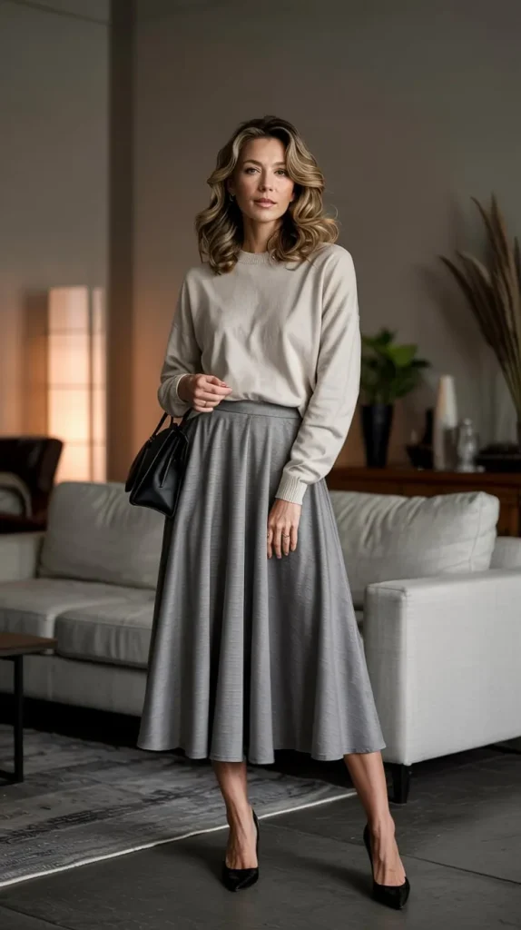 Grey Skirt Outfit Ideas You Can Wear Anywhere 10 KWQCeih8TOea5Ch3PsS2JA