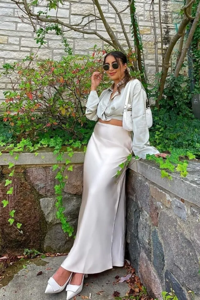 Satin Skirt Outfit Ideas for Every Style and Season 9 Satin Skirts Outfits 15 640x960 1